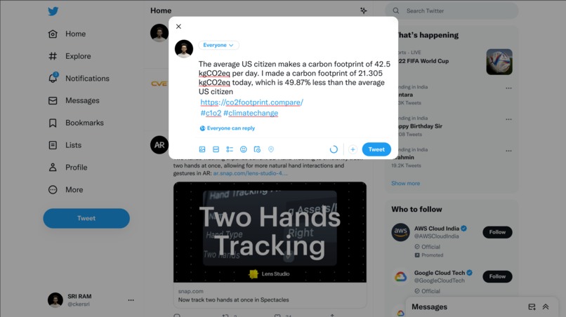 CO2footprint.compare – screenshot 2