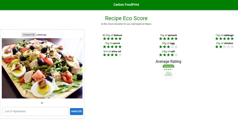 Carbon FoodPrint – screenshot 1