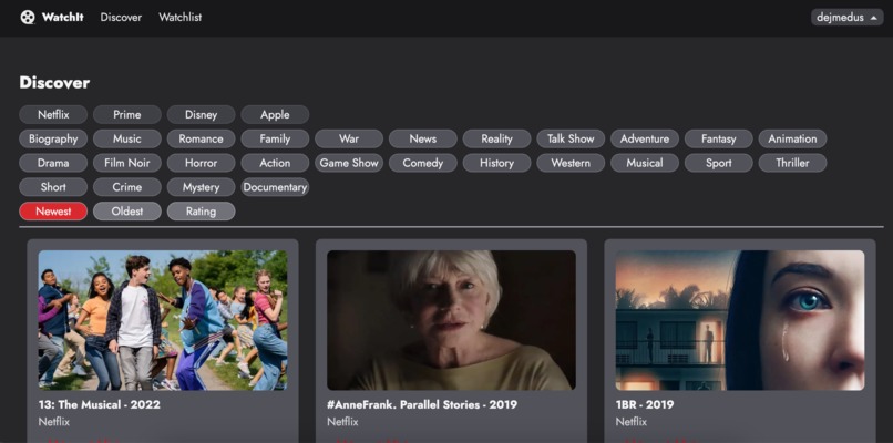 WatchIt – screenshot 2