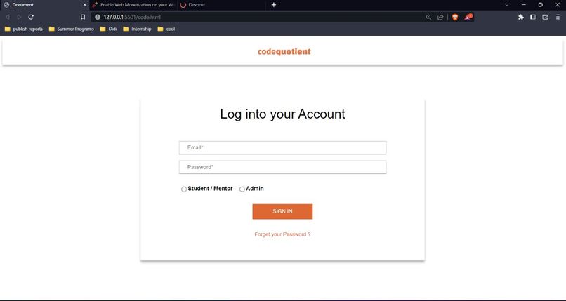 Responsive Login Page – screenshot 1