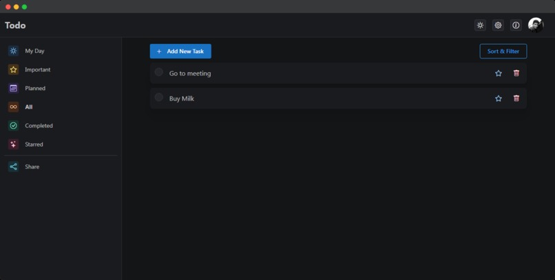 Todo App – screenshot 1