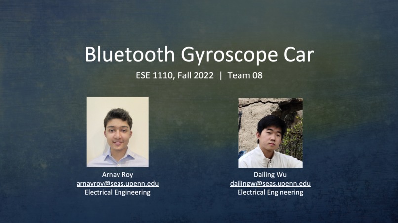 ESE 1110, Team 08, Bluetooth Gyroscope Car – screenshot 1
