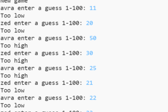 TWO PLAYER GUESSING GAME