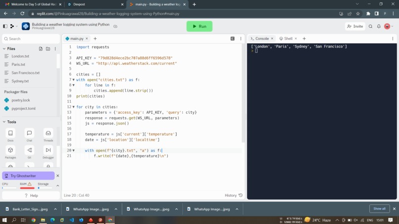 Weather logging system | Devpost