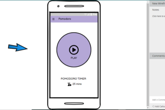Pomodoro App wireframe
