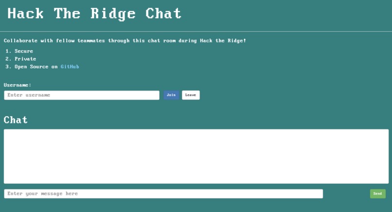 Hack the Ridge Chat – screenshot 1