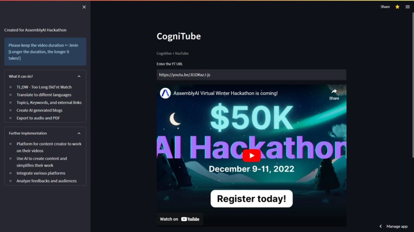 CogniTube – screenshot 1