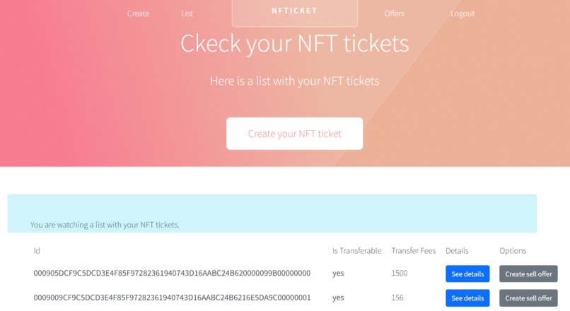 NFTicket – screenshot 2