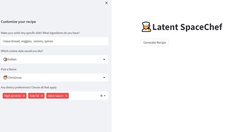 Latent SpaceChef – screenshot 2