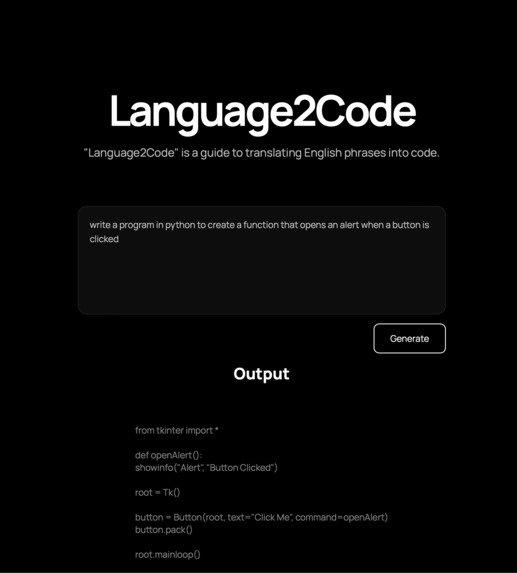 Language2Code – screenshot 2