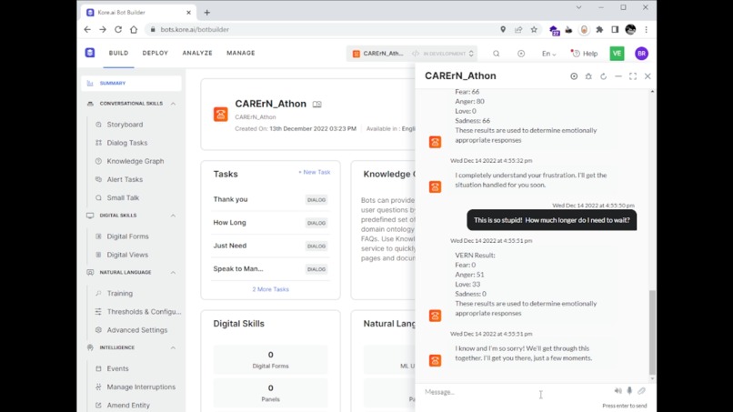 VERN powered "CARE RN" for Kore Bot-a-thon – screenshot 6