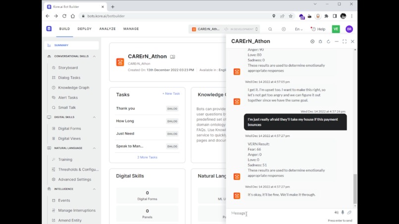 VERN powered "CARE RN" for Kore Bot-a-thon – screenshot 5