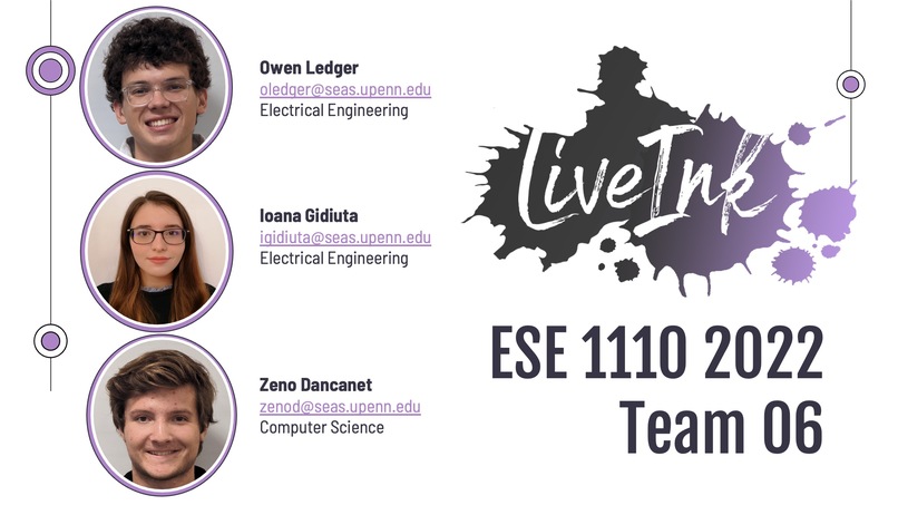ESE 1110, Team 06, LiveINK – screenshot 5