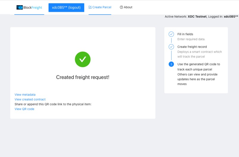 BlockFreight - XDC Blockchain parcel tracking – screenshot 4