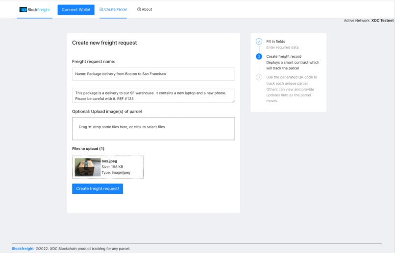 BlockFreight - XDC Blockchain parcel tracking – screenshot 3