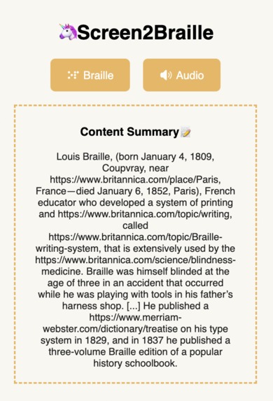 Screen2Braille – screenshot 2