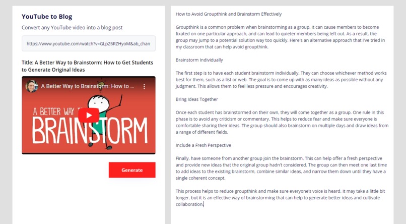 ReadYouTube.co - YouTube to Blogs – screenshot 1