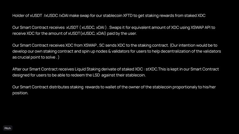 XFTD - XDC STAKING REWARDS - BEARING STABLECOIN – screenshot 4