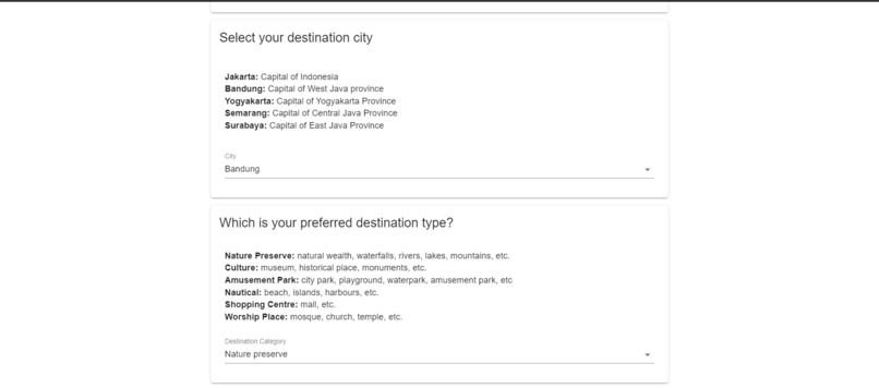 Indonesia Tourism Destination Recommendation System – screenshot 2