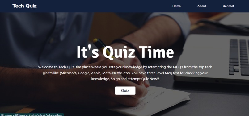 Online knowledge Assessment  – screenshot 1