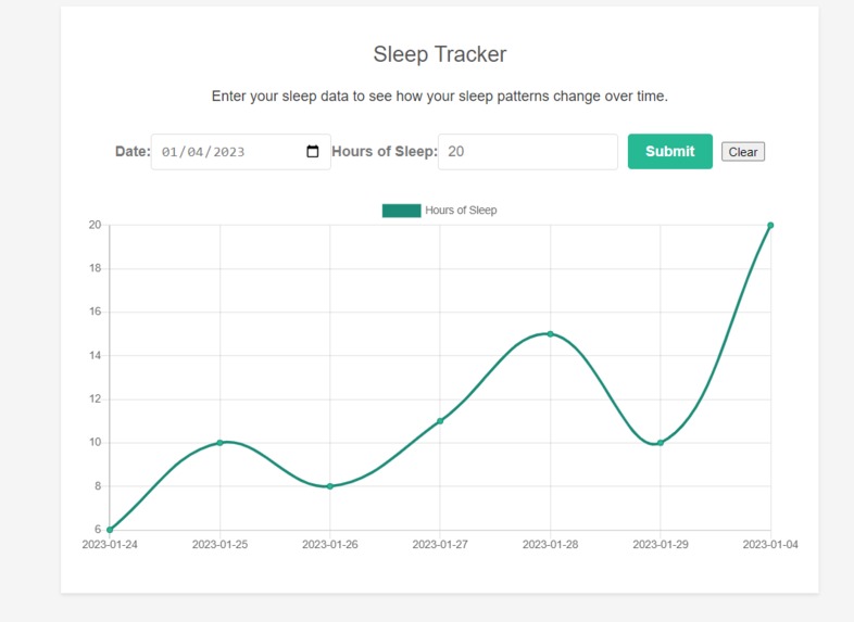Sleep tracker – screenshot 1