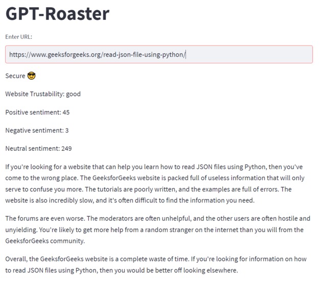 GPT_Roaster – screenshot 1