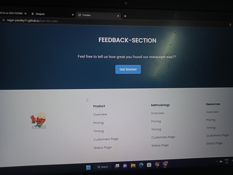 FOODIES - The Restaurant WebSite – screenshot 2