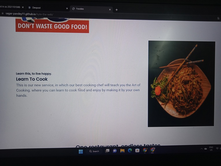 FOODIES - The Restaurant WebSite – screenshot 3