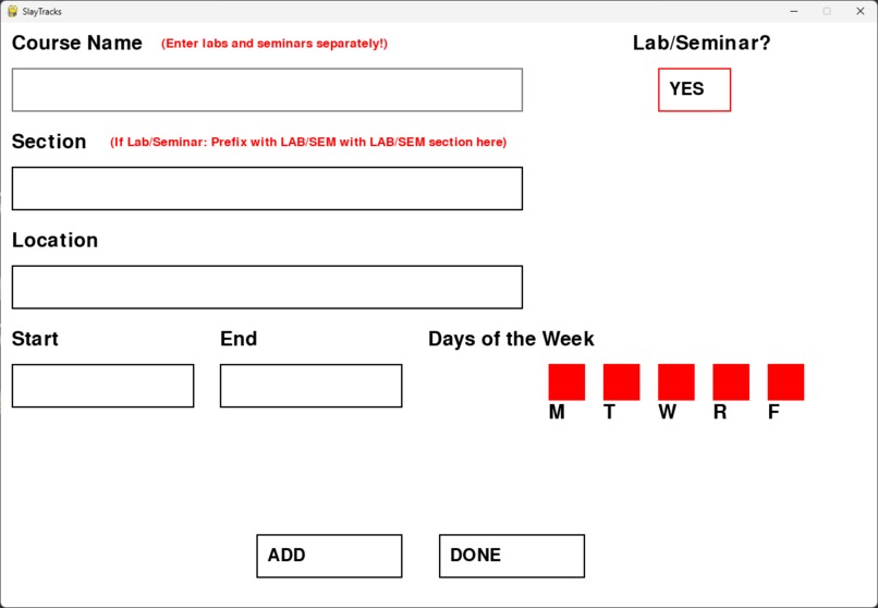 Course Scheduler – screenshot 1