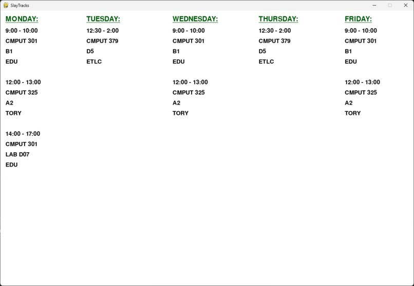 Course Scheduler – screenshot 3