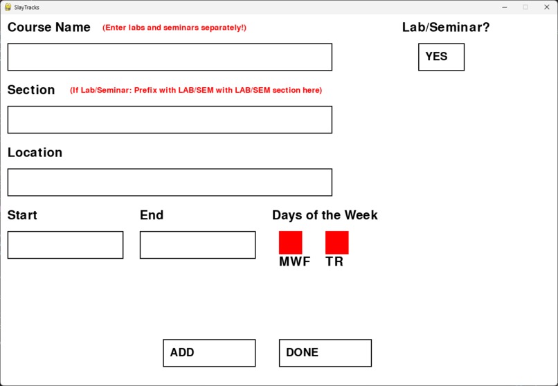 Course Scheduler – screenshot 2