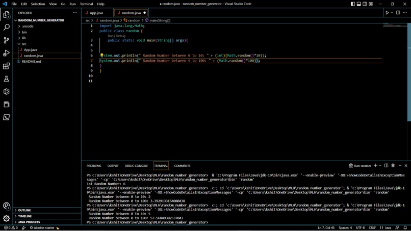 random number generator  – screenshot 1