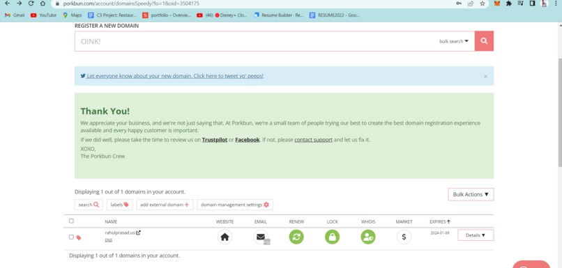 Set up a website with a custom GoDaddy Registry domain name! – screenshot 1