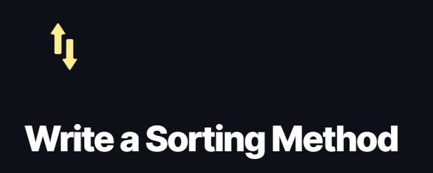 Write a Sorting Method  – screenshot 1