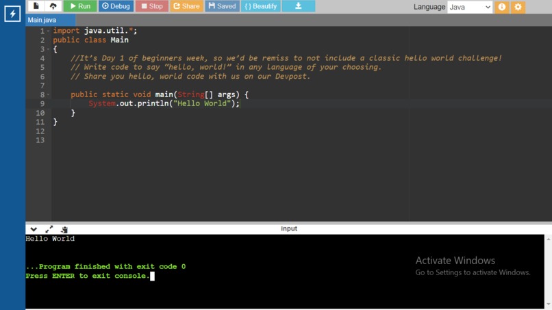 Hello, World! – screenshot 1
