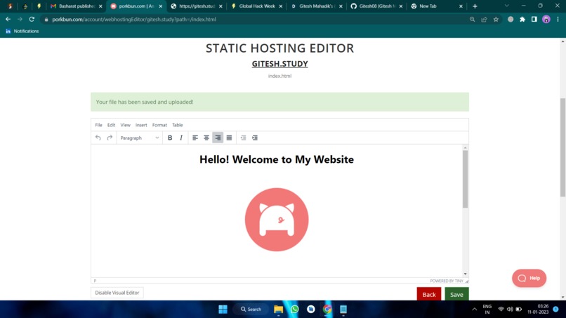 Set up a website with a custom GoDaddy Registry domain name – screenshot 3