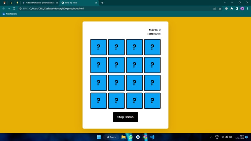 Design a JavaScript Game - Find My Twin – screenshot 3