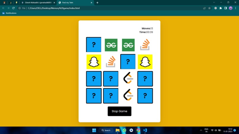 Design a JavaScript Game - Find My Twin – screenshot 5