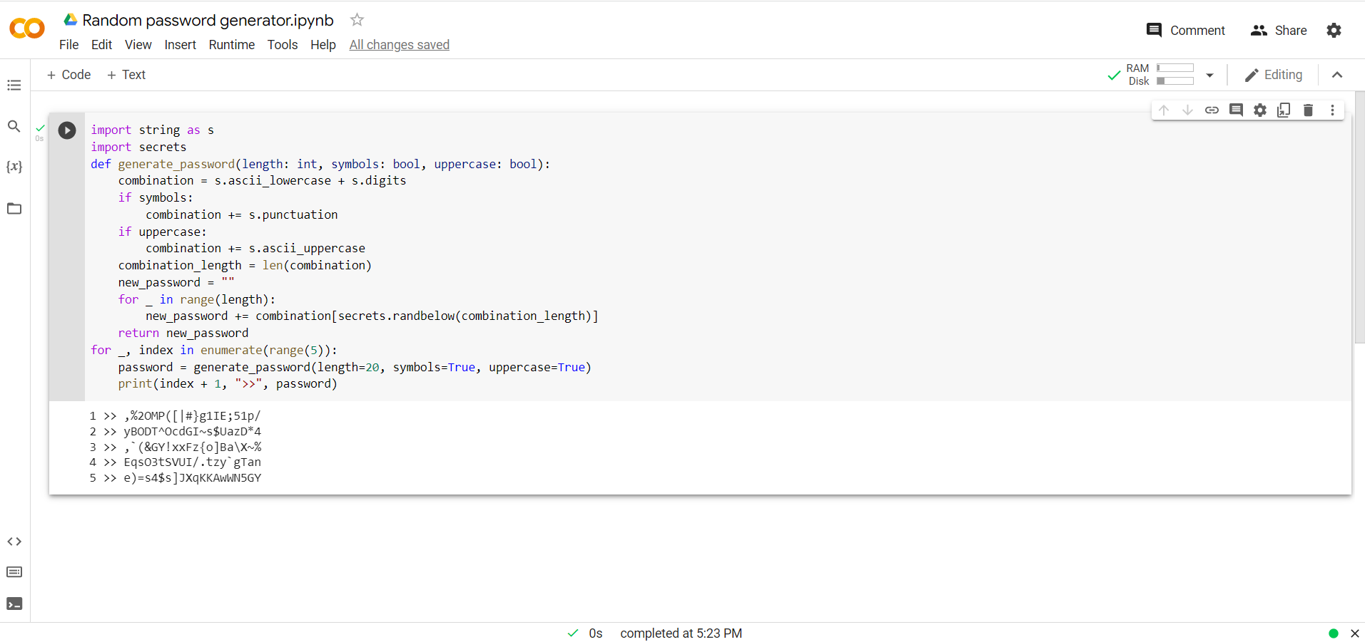 Password generator devpost
