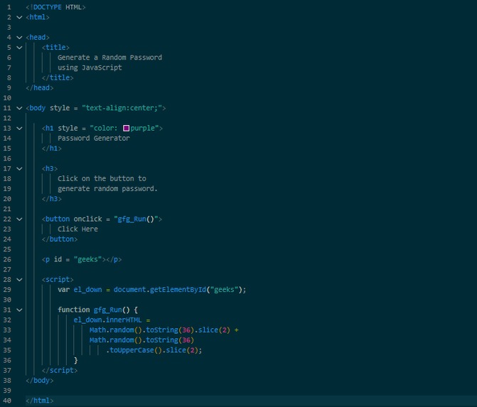 Build a Password Generator  – screenshot 1