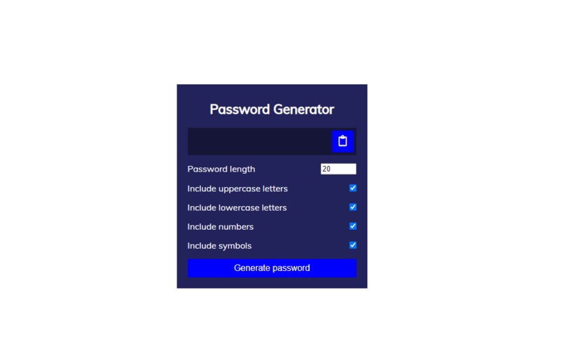 Build a Password Generator  – screenshot 1