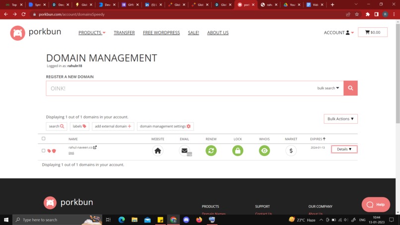 Domain Registration – screenshot 1