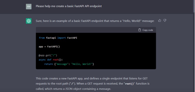 ChatGPT-generated-FastAPI-app – screenshot 1