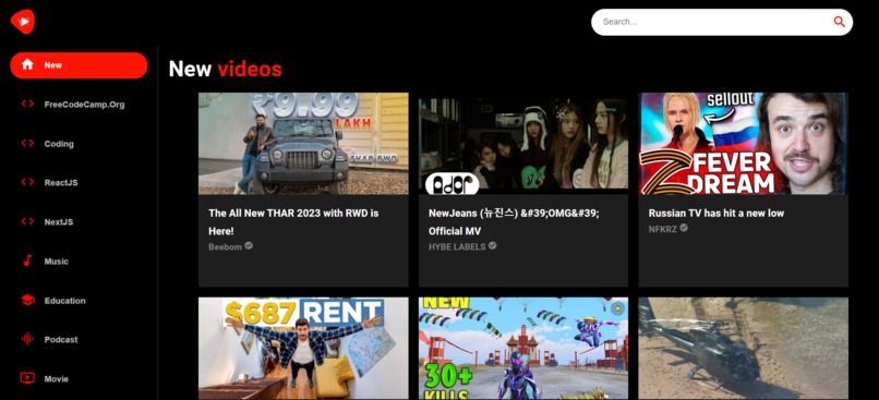 YouTube Clone – screenshot 1