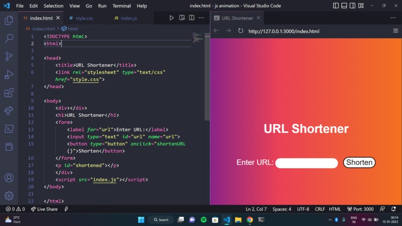 URL Shortener – screenshot 1