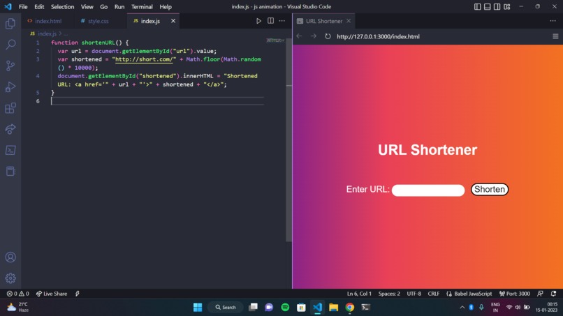 URL Shortener – screenshot 2