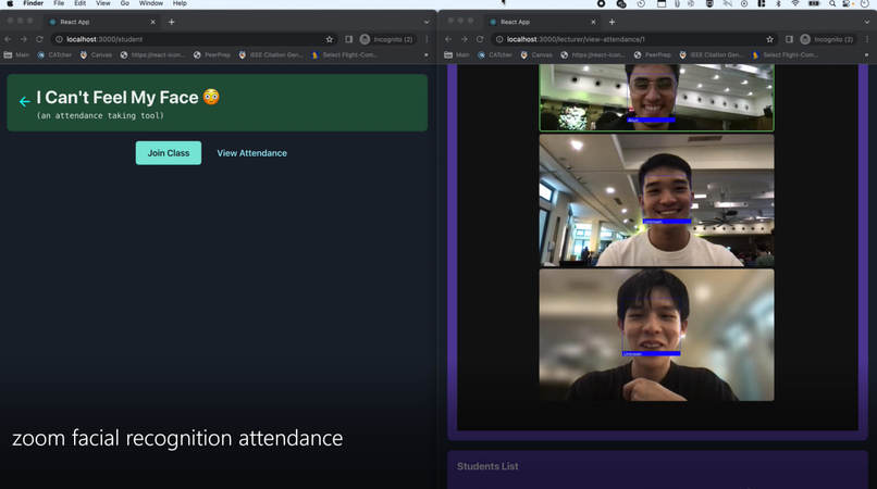 Facial Recognition Zoom Attendance - I Can't Feel My Face – screenshot 3