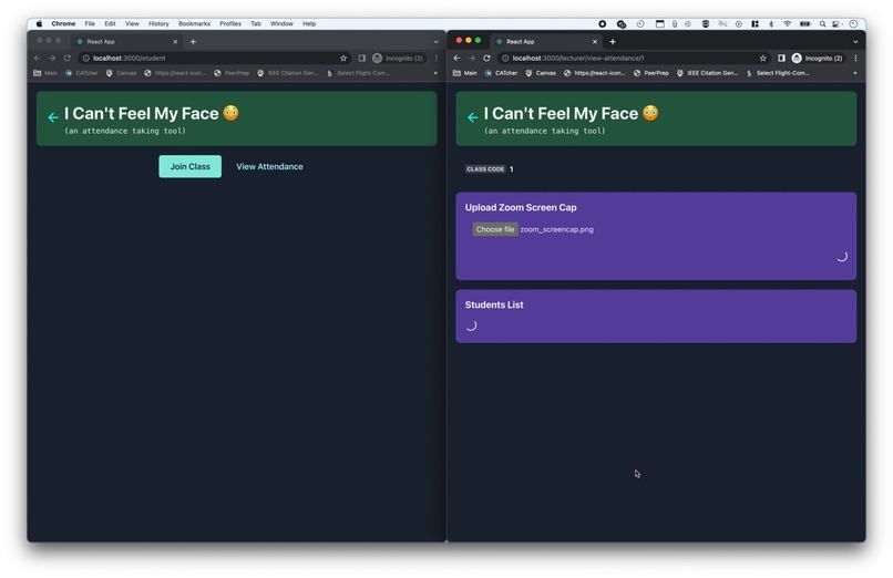 Facial Recognition Zoom Attendance - I Can't Feel My Face – screenshot 2