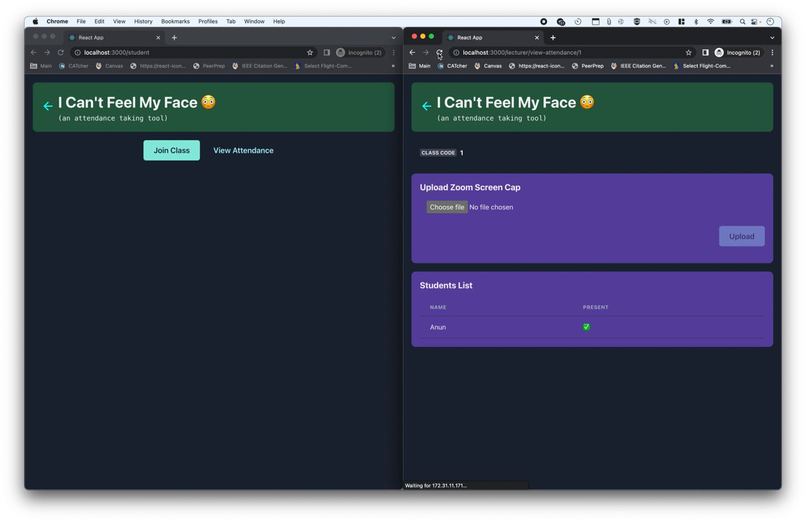 Facial Recognition Zoom Attendance - I Can't Feel My Face – screenshot 4