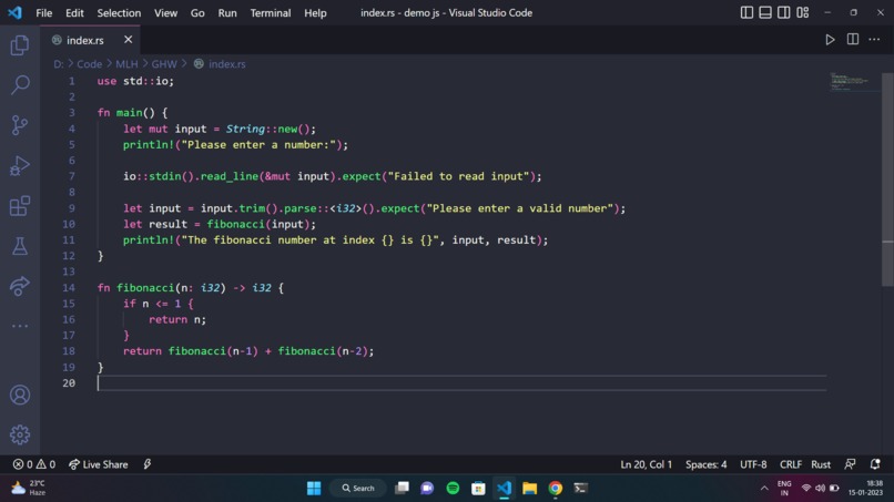 Trying Rust – screenshot 1